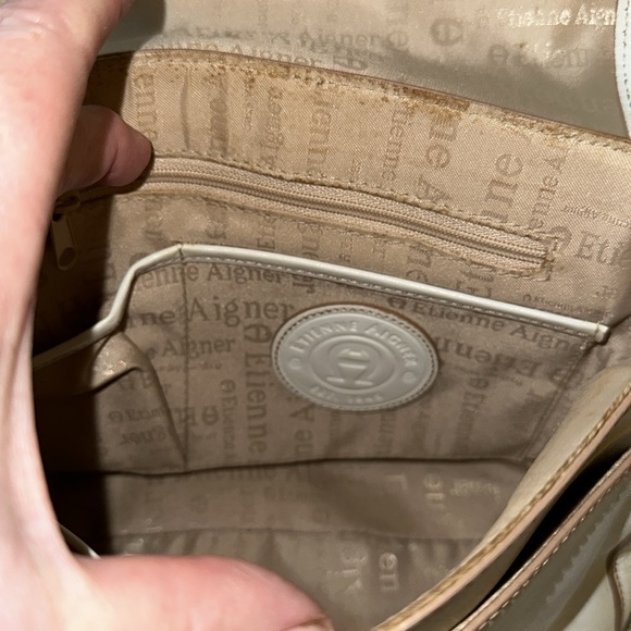 Etienne Aigner Cream Leather Cross Body Shoulder Bag Vintage (D) - Picture 7 of 9